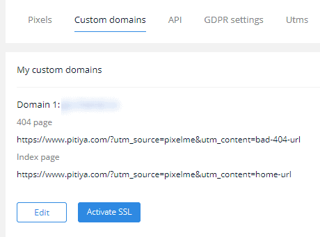 Penyiapan domain kustom Pixelme