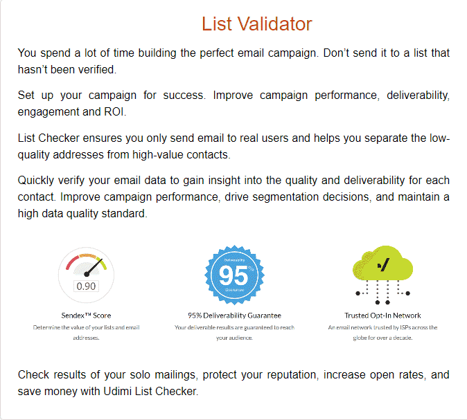 Udimi E-Mail-Listen-Validierer Udimi Email List Validator