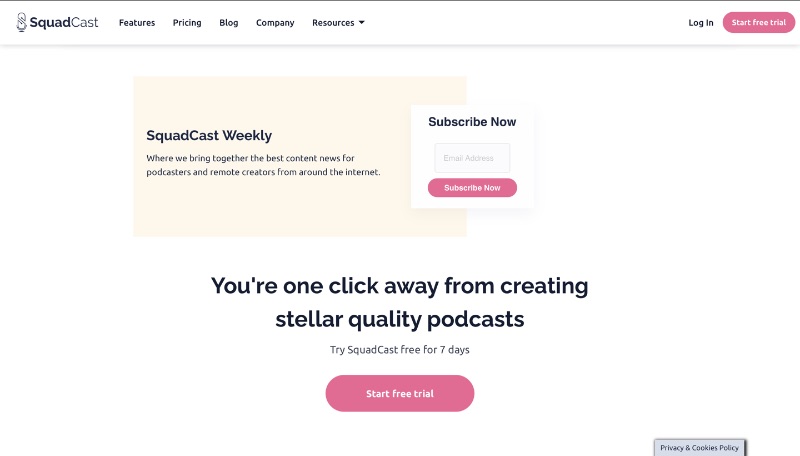 Uji coba gratis Squadcast