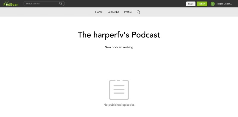 Tangkapan layar weblog penerbitan podcast