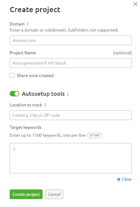 semrush-create-project