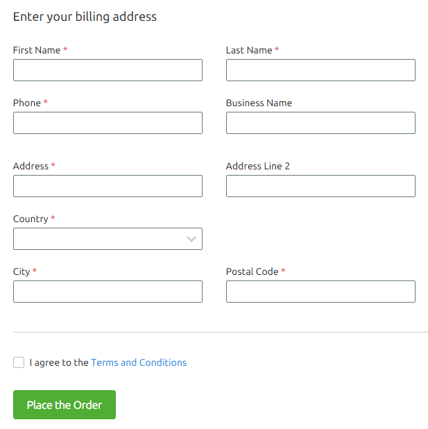 Semrush registration form billing address