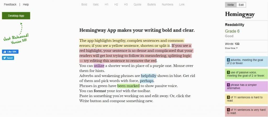 hemingwayapp-編集者