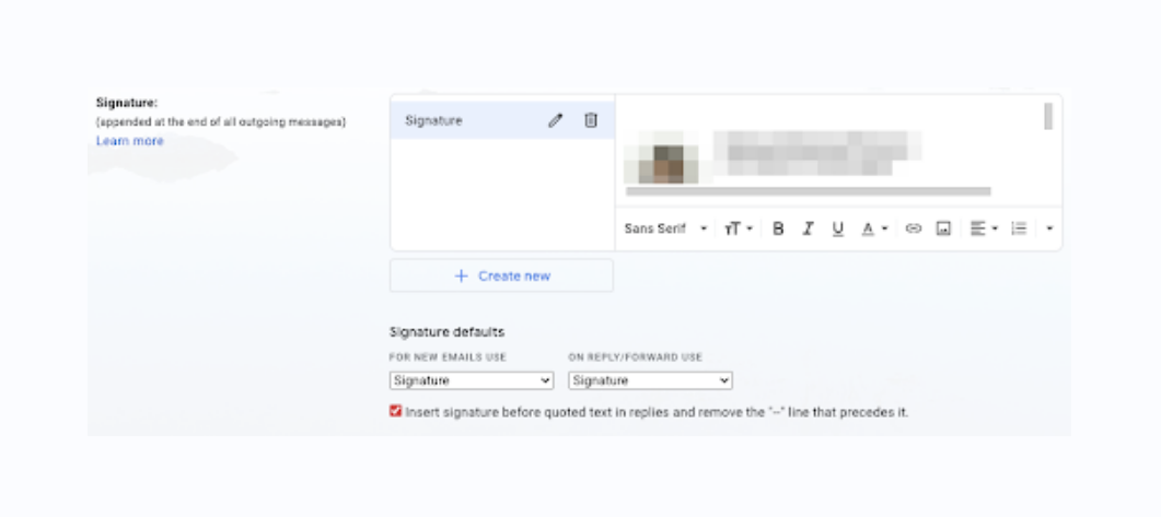 Siapkan tanda tangan gmail