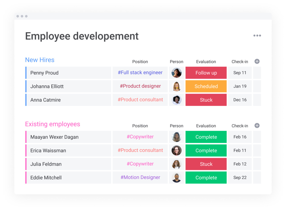 ซอฟต์แวร์ hr สำหรับการพัฒนาพนักงาน mondaycom