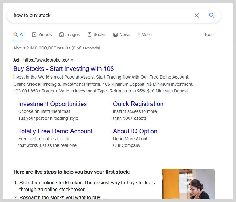 O captură de ecran a rezultatului unei imagini de căutare Google