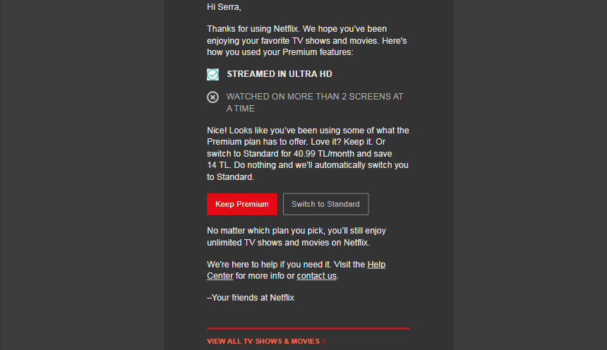 como reter clientes netflix e-mail follow up