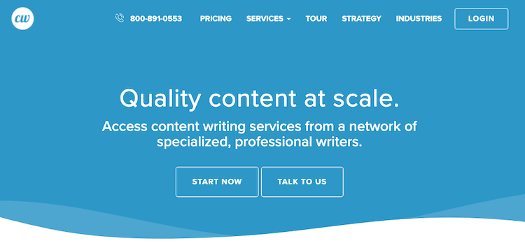 ContentWriters 主頁截圖