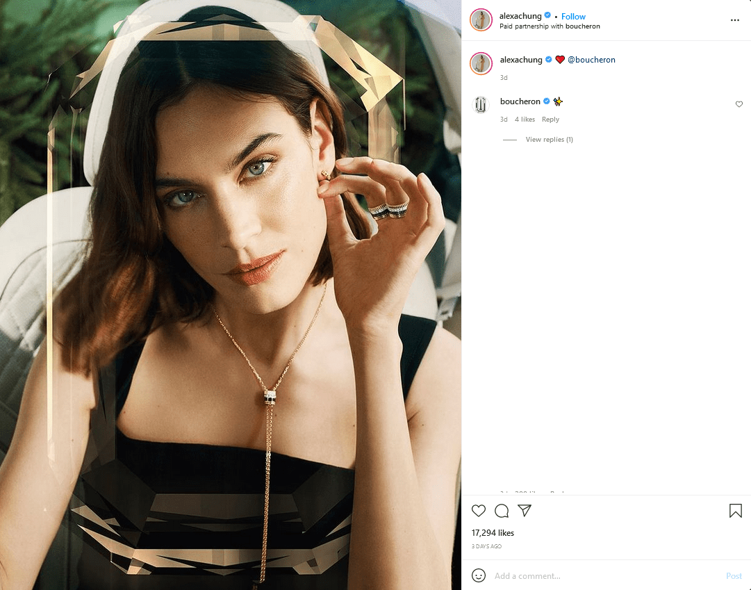 Alexa Chung Instagram Post