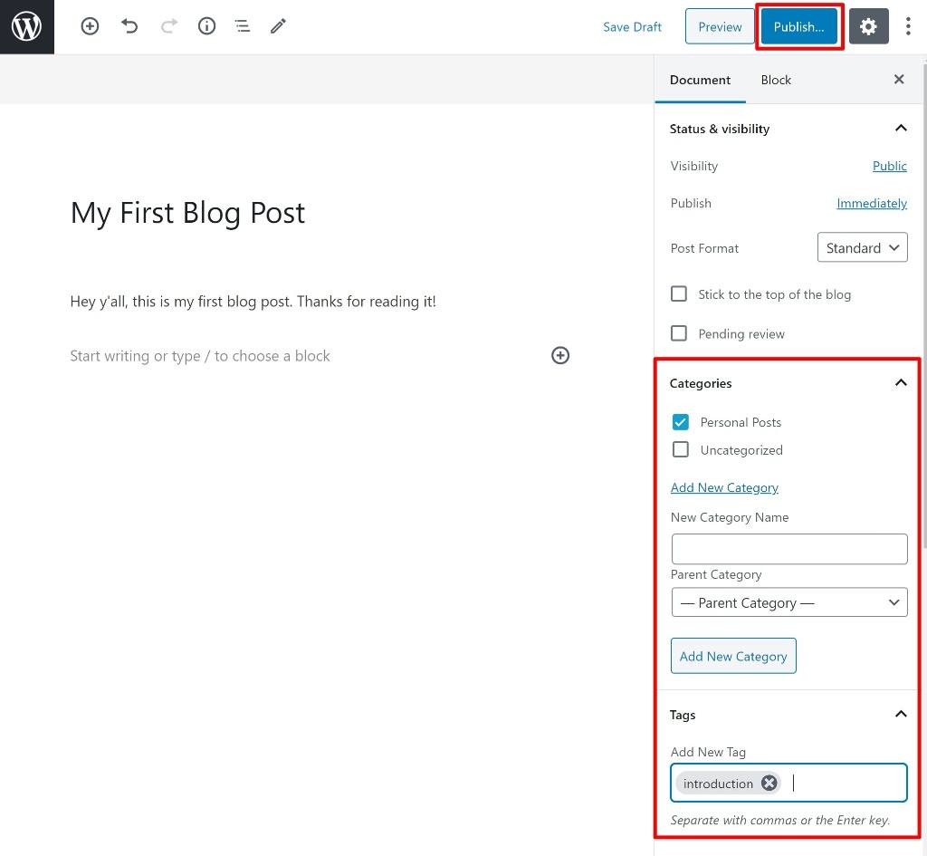 Memublikasikan postingan blog