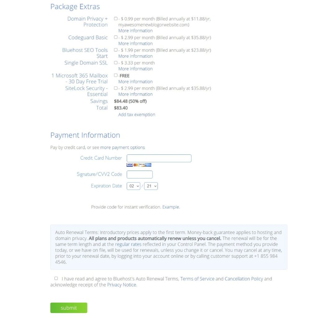 Ekstra Bluehost
