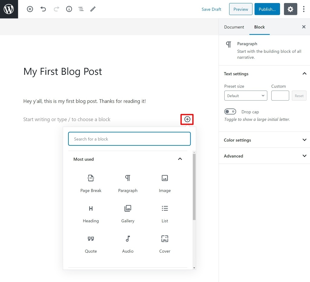 Editor blok WordPress