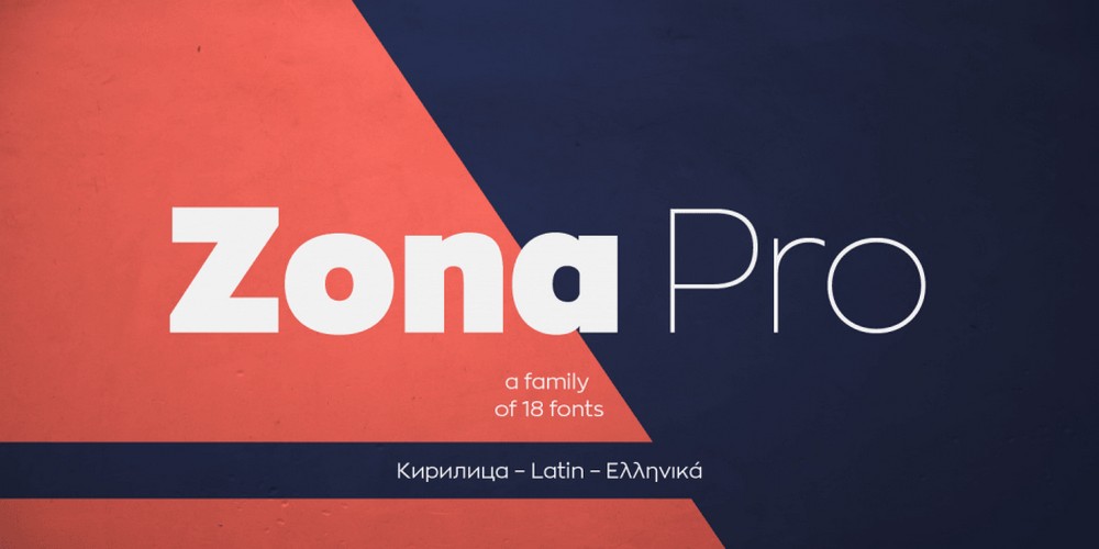 Zona Pro — rodzina czcionek Modern Sans