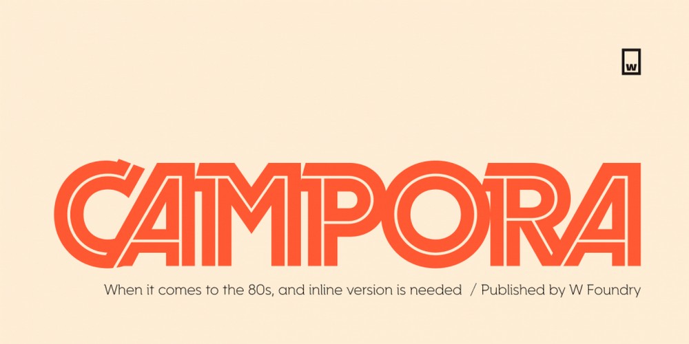 Campora — nowoczesna czcionka logo i tytułu