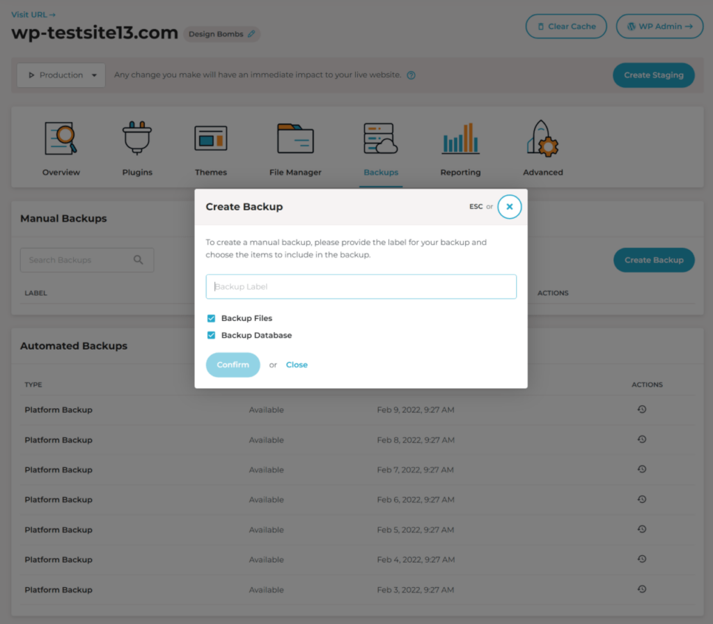 Ferramenta de gerenciamento de backup