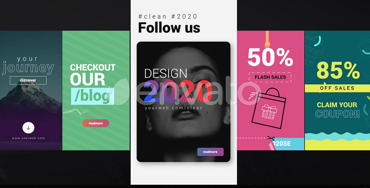 Modelo de histórias do Instagram na moda