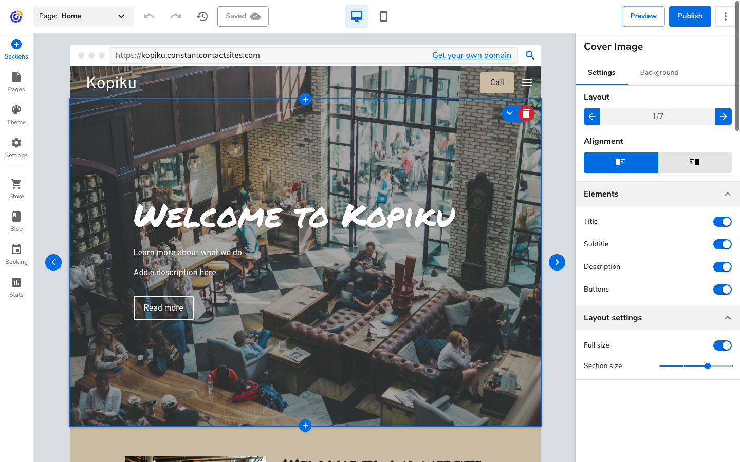 Sürekli İletişim web sitesi oluşturucu