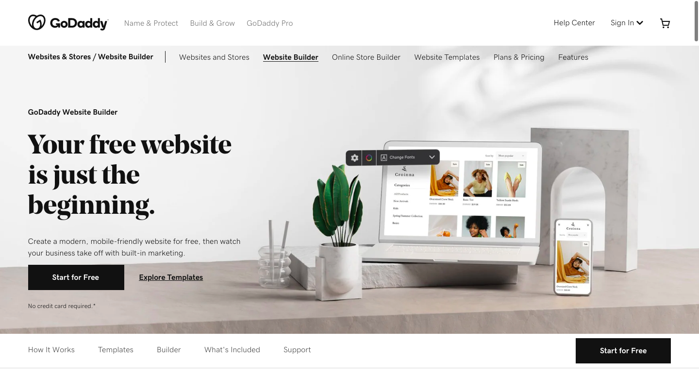 GoDaddy web sitesi oluşturucu