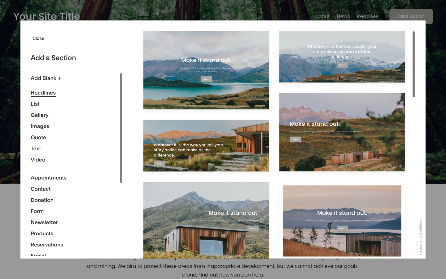 Squarespace web sitesi oluşturucu
