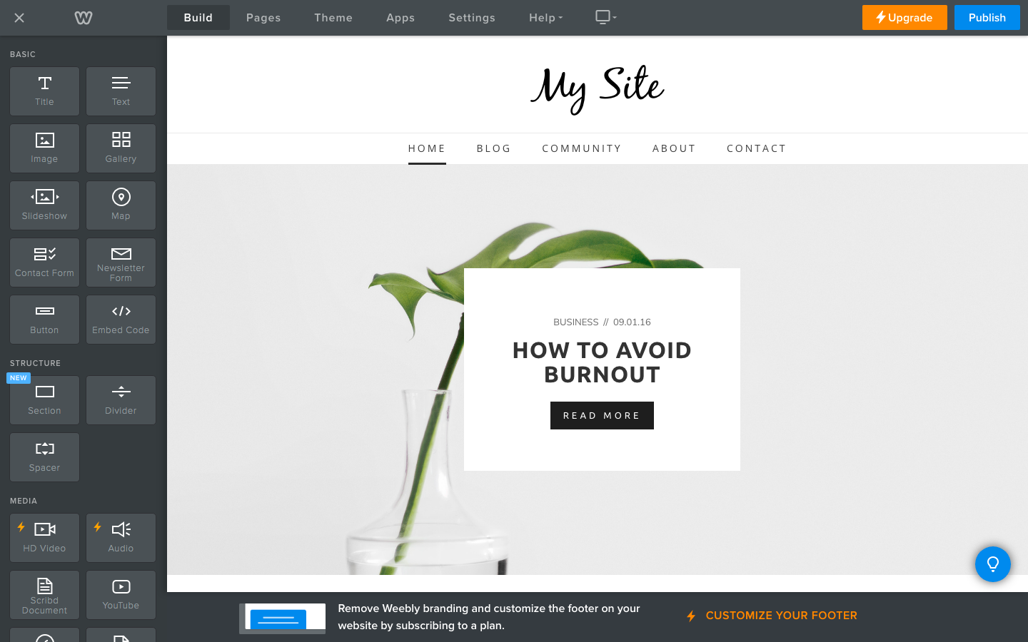 Weebly site oluşturucu