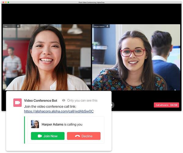 Videoconferência com o Flock