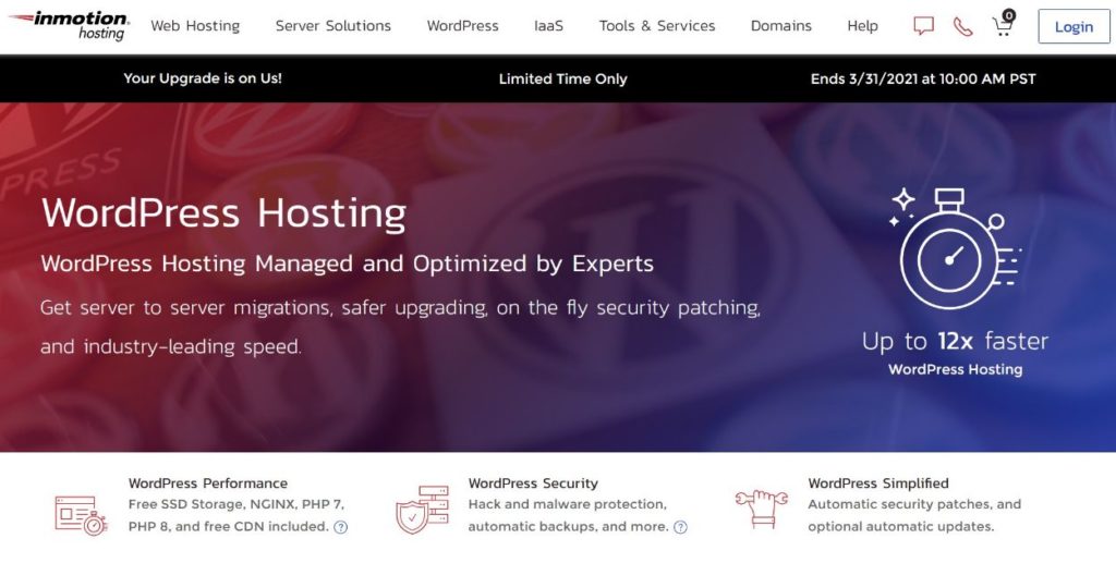 InMotion Hosting สำหรับ WordPress