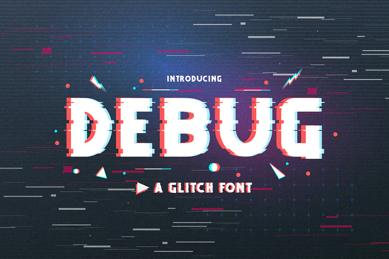 Debuggen Sie futuristische Schriftarten