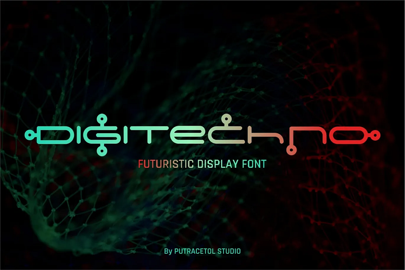 Digitechno futuristische Schrift
