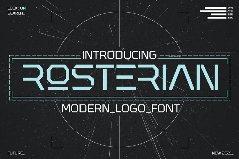 Rosterianische futuristische Schriftart