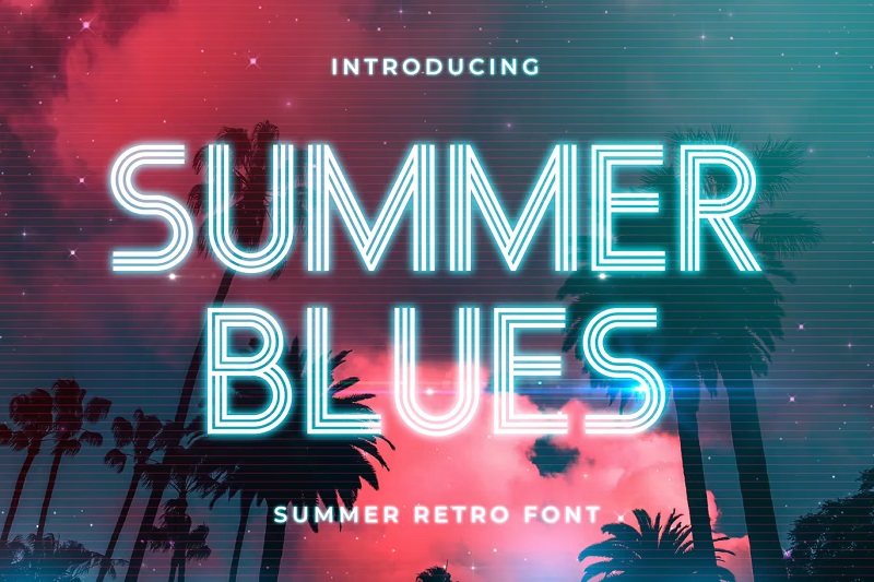 Sommer-Blues-Schriftart