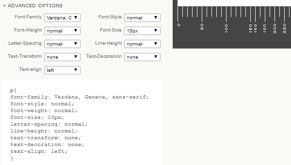Erweiterte Optionen des Blindtextgenerators