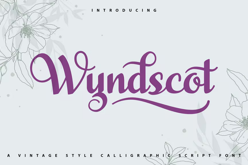Wyndscot 빈티지 서예 글꼴