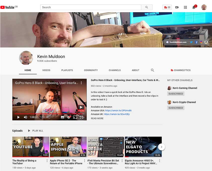 Kevin Muldoon의 YouTube 채널