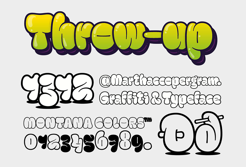 Font grafiti lempar