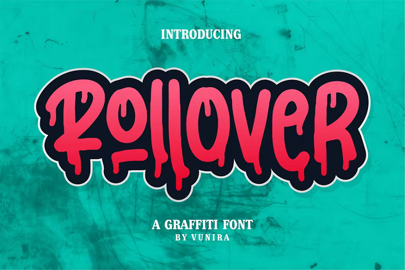 Rollover - font grafiti yang menetes