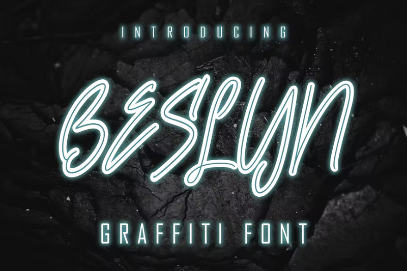 Font grafiti sebaris
