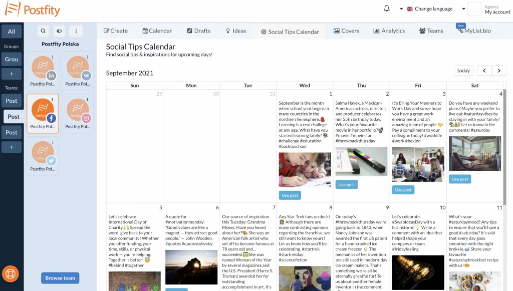 Uno dei migliori strumenti di pianificazione dei social media: Postfity