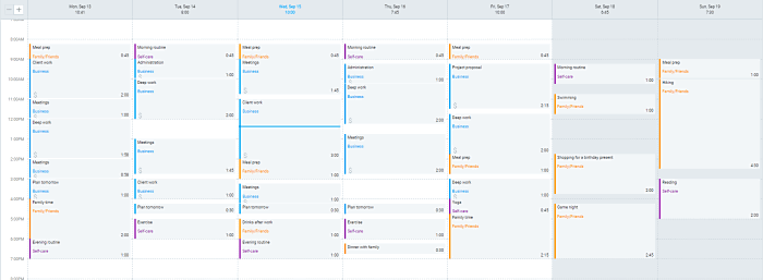Clockify Calendario ver mapa de tiempo