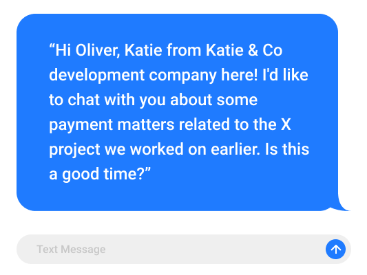 envoyer un texto au client