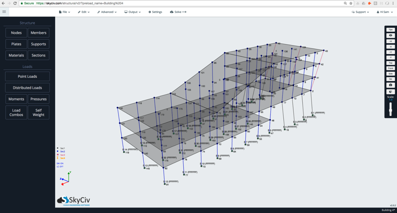 Analisi strutturale 3D in SkyCiv Structural 3D