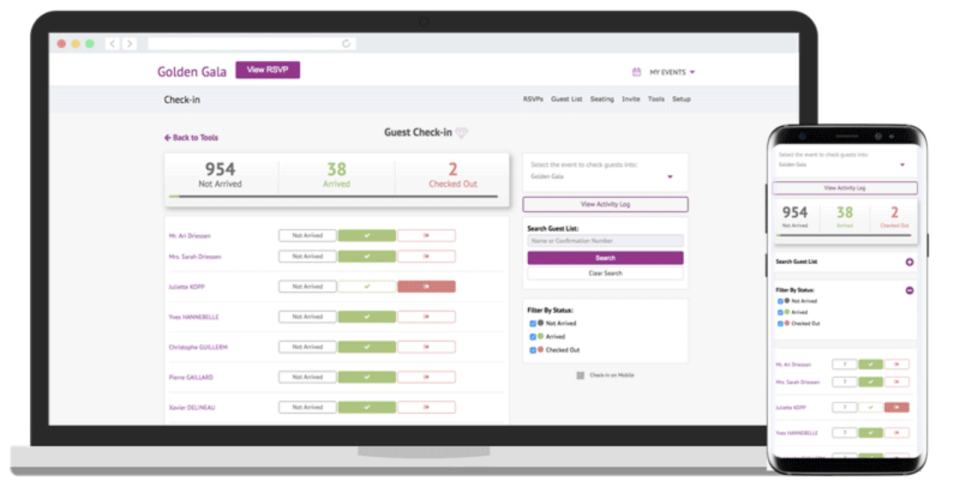 Tablero para la gestión de asistentes en RSVPify