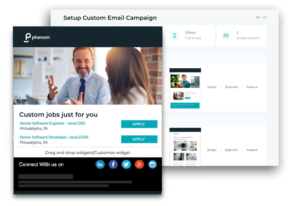 Una campaña de correo electrónico para un puesto vacante en Phenom