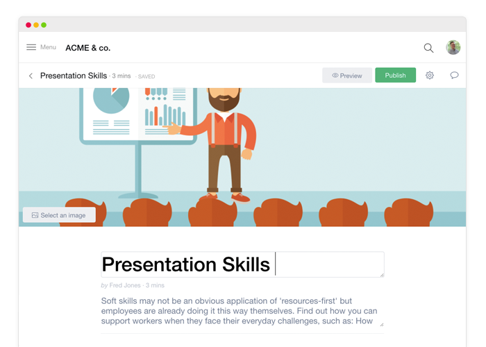 Una captura de pantalla de la funcionalidad de creación de cursos en Loopop.