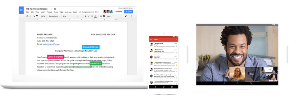 تعاون في الوقت الفعلي من خلال التحرير المتزامن في الوقت الفعلي عبر الأجهزة Collaborate in real time with synchronous, real-time editing across devices