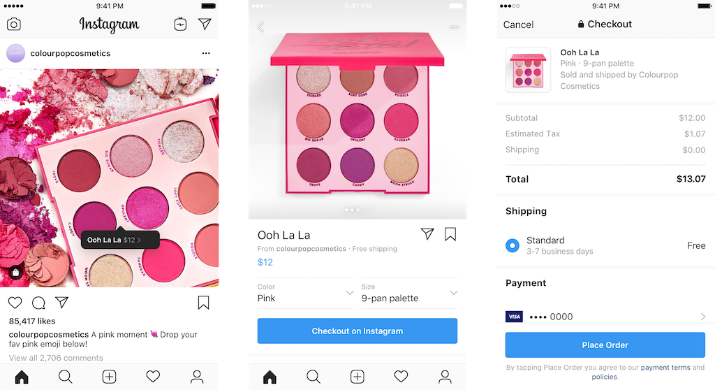 Instagram'da ödeme işlemi