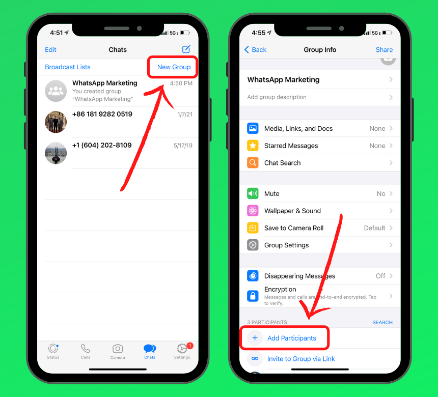 Messaggi di trasmissione WhatsApp