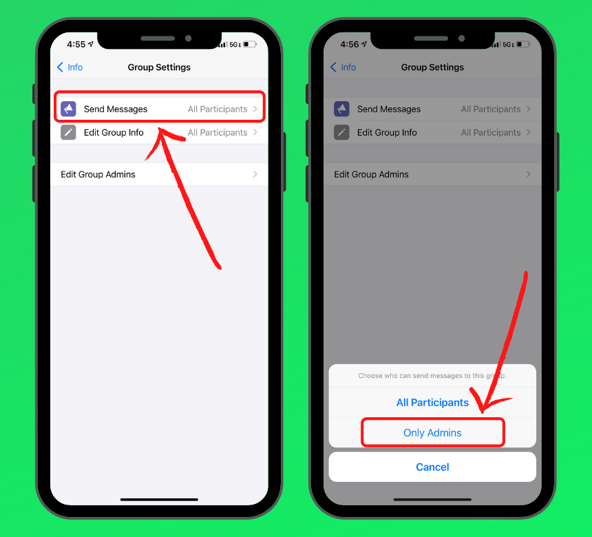 Notifiche della chat di gruppo di WhatsApp
