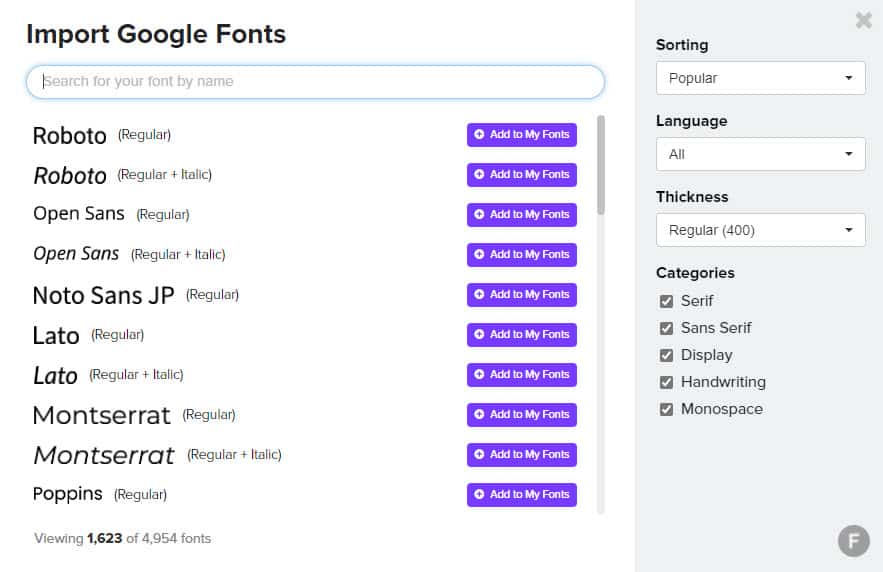 Impor font Google ke Stensil