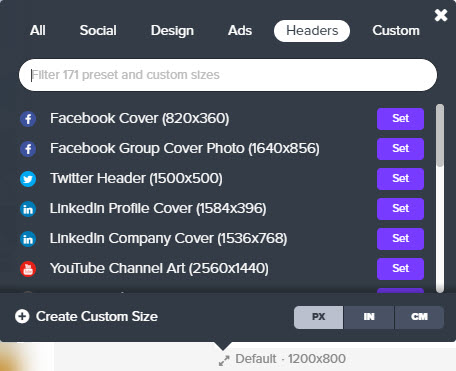 Dimensi header stensil