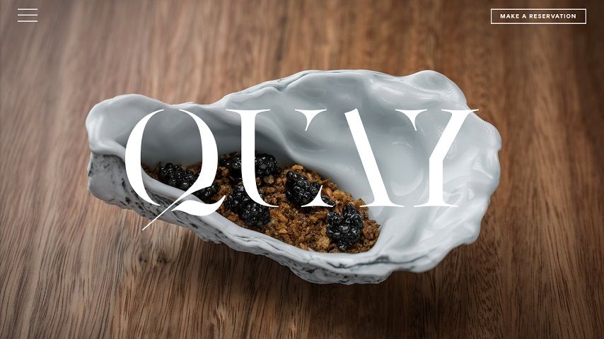 quay.com.au - ตัวอย่างการออกแบบเว็บร้านอาหาร
